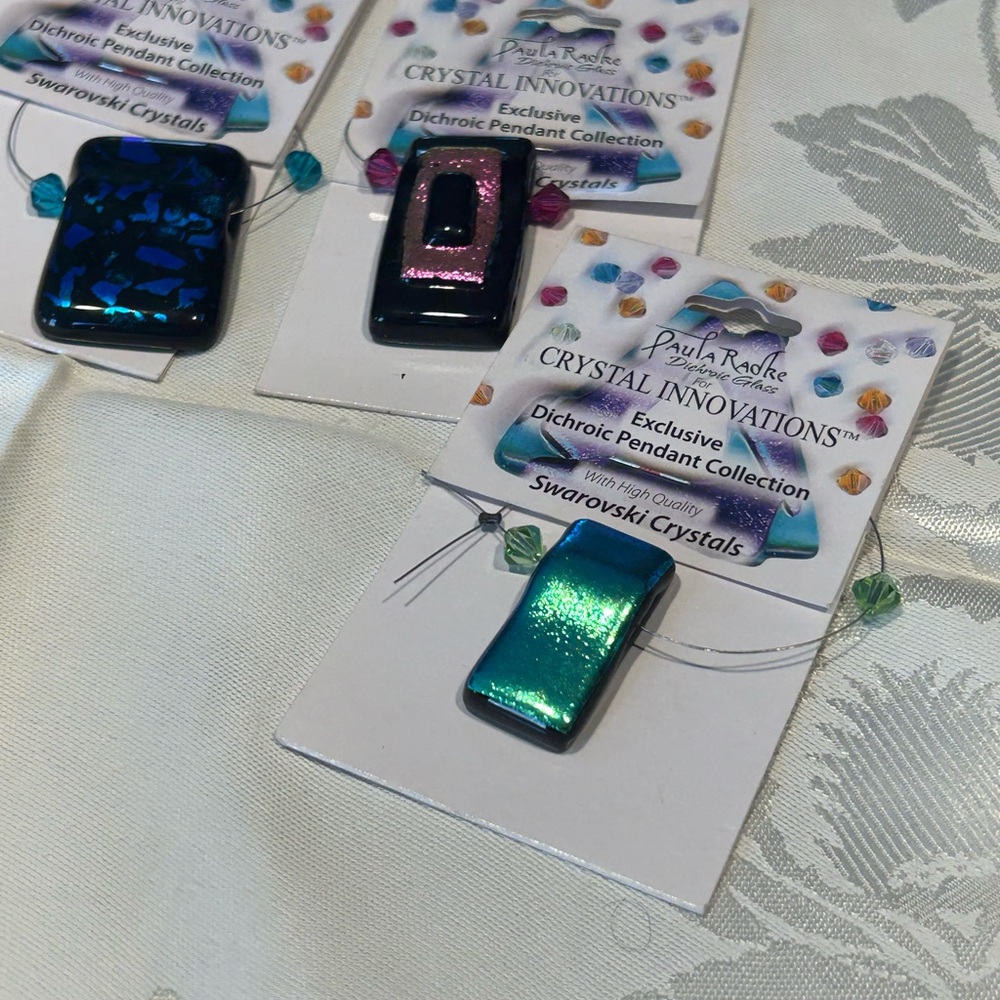 Paula Radke Dichroic Pendant Collection - Blue and Green New